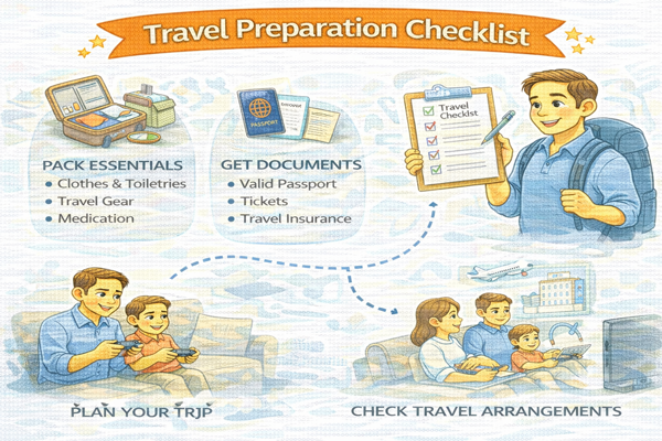 여행 준비 체크리스트 항목을 정리한 안내 이미지