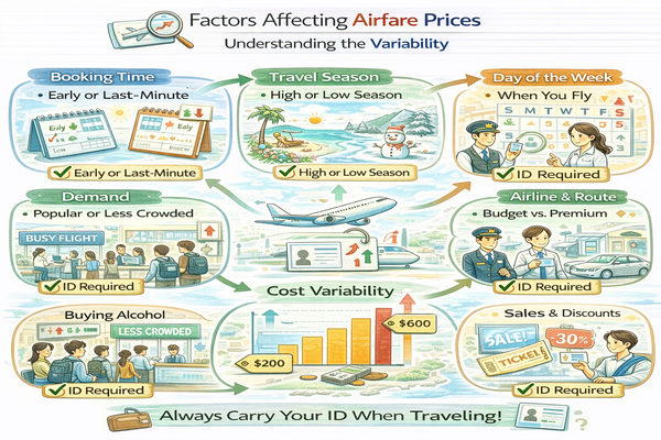 항공권 가격이 변동되는 기준을 설명하는 안내 이미지