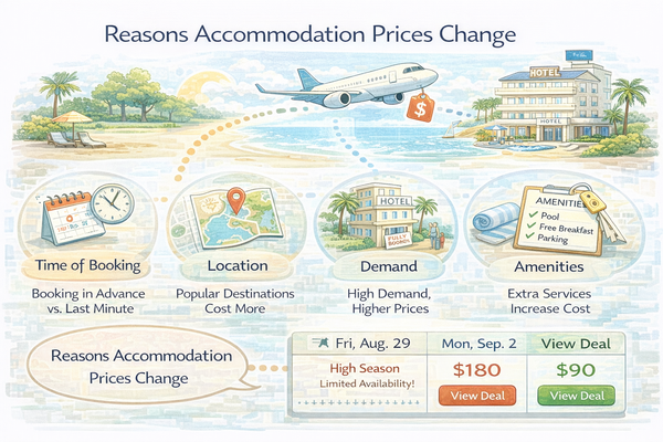 숙소 가격이 달라지는 이유를 설명하는 안내 이미지